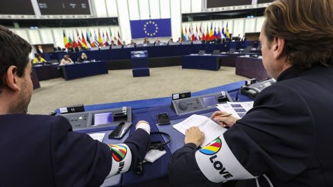 Imagen de archivo del Parlamento Europeo durante una votación sobre la situación de los derechos humanos en Catar. Imagen de archivo del Parlamento Europeo durante una votación sobre la situación de los derechos humanos en Catar.