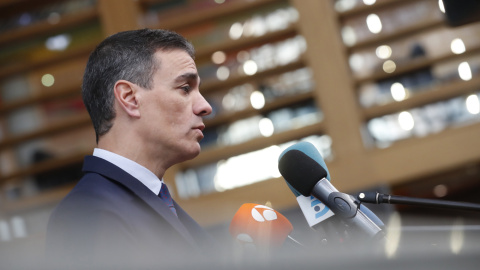 El presidente del Gobierno, Pedro Sánchez, atiende a los medios desde Bruselas, a 14 de diciembre de 2022. El presidente del Gobierno, Pedro Sánchez, atiende a los medios desde Bruselas, a 14 de diciembre de 2022.