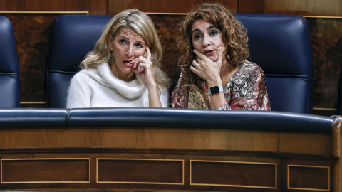 Las ministras de Trabajo, Yolanda Diaz, y Hacienda, María Jesús Montero, durante el pleno del Congreso. Las ministras de Trabajo, Yolanda Diaz, y Hacienda, María Jesús Montero, durante el pleno del Congreso.