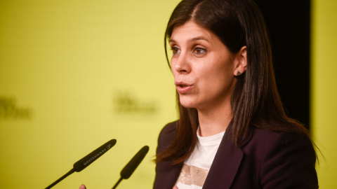 La secretària general adjunta d'ERC, Marta Vilalta, en roda de premsa telemàtica. La secretària general adjunta d'ERC, Marta Vilalta, en roda de premsa telemàtica.