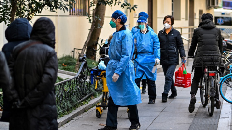 Imágenes a las afueras de un hospital en China. Imágenes a las afueras de un hospital en China.