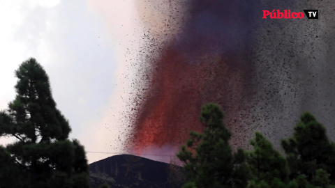 Imágenes del volcán en erupción desde La Palma Imágenes del volcán en erupción desde La Palma