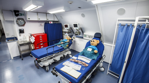 Interior del avión-hospital de oftalmología de Orbis. Interior del avión-hospital de oftalmología de Orbis.