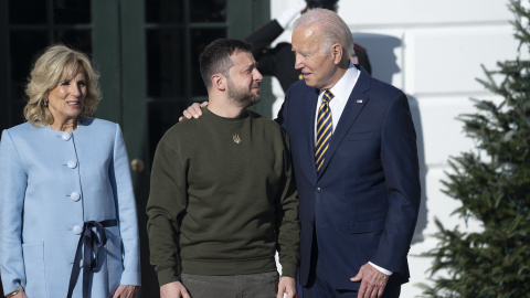 El presidente de Ucrania, Volodimir Zelenski, y el presidente de Estados Unidos, Joe Biden, junto con su esposa Jill Biden El presidente de Ucrania, Volodimir Zelenski, y el presidente de Estados Unidos, Joe Biden, junto con su esposa Jill Biden