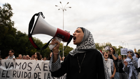 Imagen de la manifestación de este sábado en Madrid contra el genocidio de Israel en Gaza. Imagen de la manifestación de este sábado en Madrid contra el genocidio de Israel en Gaza.