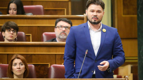 El portaveu d'ERC al Congrés, Gabriel Rufián, a la sessió de control al Congrés. El portaveu d'ERC al Congrés, Gabriel Rufián, a la sessió de control al Congrés.