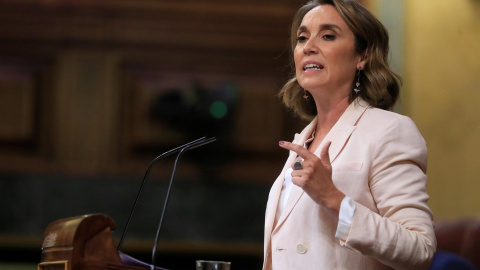 La portavoz parlamentaria del PP, Cuca Gamarra, interviene durante la sesión plenaria del Congreso de los Diputados celebrada este martes en Madrid (21-9-2021) La portavoz parlamentaria del PP, Cuca Gamarra, interviene durante la sesión plenaria del Congreso de los Diputados celebrada este martes en Madrid (21-9-2021)