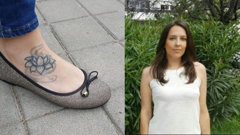 Detalle del tatuaje de Estela Martín, opositora a psicóloga militar, por el que fue descartada. | Público Detalle del tatuaje de Estela Martín, opositora a psicóloga militar, por el que fue descartada. | Público