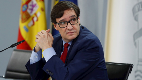 24/11/2020.- El ministro de Sanidad, Salvador Illa, comparece en la rueda de prensa posterior al Consejo de Ministros. 24/11/2020.- El ministro de Sanidad, Salvador Illa, comparece en la rueda de prensa posterior al Consejo de Ministros.