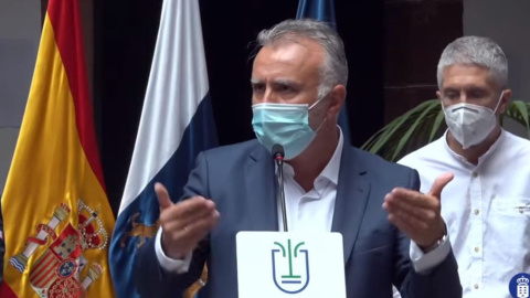 El presidente de Canarias, Ángel Víctor Torres Pérez, en una rueda de prensa este miércoles 22 de septiembre de 2021. El presidente de Canarias, Ángel Víctor Torres Pérez, en una rueda de prensa este miércoles 22 de septiembre de 2021.