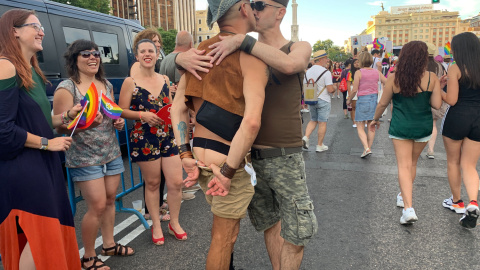 Asistentes a la manifestación del Orgullo LGTBI en Madrid 2019. /ESTEFANÍA ROSELLÓ Asistentes a la manifestación del Orgullo LGTBI en Madrid 2019. /ESTEFANÍA ROSELLÓ