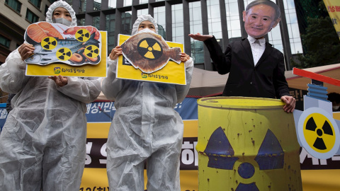 13/04/2021.- Protesta contra la decisión de Japón de verter al Pacífico el agua contaminada de la central nuclear de Fukushima. 13/04/2021.- Protesta contra la decisión de Japón de verter al Pacífico el agua contaminada de la central nuclear de Fukushima.