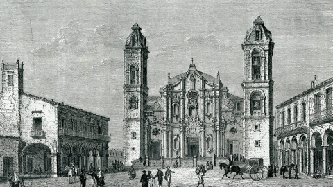 14/10/24 Vista de la catedral de La Habana, Cuba, la finales del siglo XVIII.