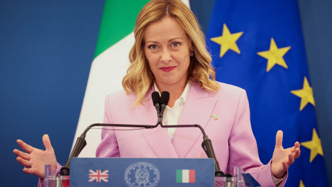La primera ministra italiana, Giorgia Meloni, en una imagen de archivo. La primera ministra italiana, Giorgia Meloni, en una imagen de archivo.