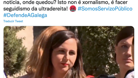 9/1/23 Ione Belarra, en el corte de su visita con Bolaños a la exhumación de una fosa de represaliados por el fascismo en el que la TVG sólo incluyó una pregunta de un blog de ultraderecha.