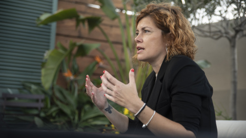 Elisenda Alamany durant l'entrevista. Elisenda Alamany durant l'entrevista.