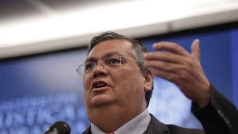El ministro de Justicia de Brasil, Flávio Dino, habla durante una conferencia, en Brasilia, a 9 de enero de 2023. El ministro de Justicia de Brasil, Flávio Dino, habla durante una conferencia, en Brasilia, a 9 de enero de 2023.