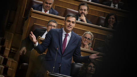 Pedro Sánchez, el pasado miércoles en el Congreso de los Diputados durante la sesión de control al Gobierno. Pedro Sánchez, el pasado miércoles en el Congreso de los Diputados durante la sesión de control al Gobierno.