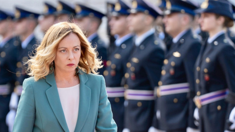 La primera ministra italiana, Giorgia Meloni, en Roma. La primera ministra italiana, Giorgia Meloni, en Roma.