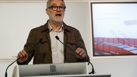 El diputat de la CUP Carles Riera en la roda de premsa d'aquest dimarts. El diputat de la CUP Carles Riera en la roda de premsa d'aquest dimarts.