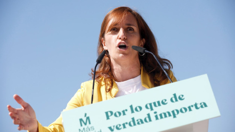 La candidata de Más Madrid, Mónica García, durante el acto apertura de campaña en el barrio de Vallecas. La candidata de Más Madrid, Mónica García, durante el acto apertura de campaña en el barrio de Vallecas.