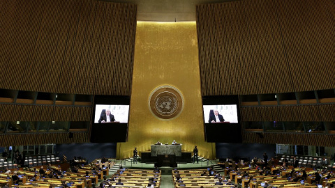 Mahmoud Abbas durante un discurso. Mahmoud Abbas durante un discurso.
