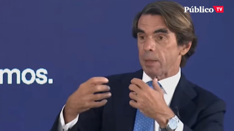 Aznar, sobre las pensiones: "Yo no soy pensionista, ni estoy jubilado, ni nada de eso, ni tengo ganas de jubilarme, ni me pienso jubilar" Aznar, sobre las pensiones: "Yo no soy pensionista, ni estoy jubilado, ni nada de eso, ni tengo ganas de jubilarme, ni me pienso jubilar"