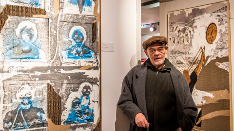 L'artista Miquel Duran al costat d'una de les seves obres exposades al MUMA. L'artista Miquel Duran al costat d'una de les seves obres exposades al MUMA.