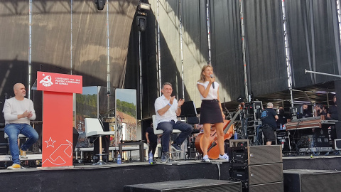Yolanda Díaz interviene en el acto central de la celebración del centenario del PCE. Yolanda Díaz interviene en el acto central de la celebración del centenario del PCE.