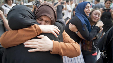 Dones musulmanes en acte de solidaritat amb les víctimes dels atemptats, a Ripoll Dones musulmanes en acte de solidaritat amb les víctimes dels atemptats, a Ripoll