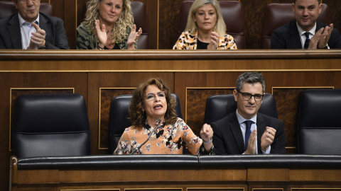 María Jesús Montero y Félix Bolaños, en el Congreso el pasado miércoles. María Jesús Montero y Félix Bolaños, en el Congreso el pasado miércoles.