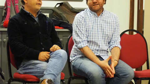 16/1/23 Carlos Dada (i), durante una conferencia en Santiago. 16/1/23 Carlos Dada (i), durante una conferencia en Santiago.