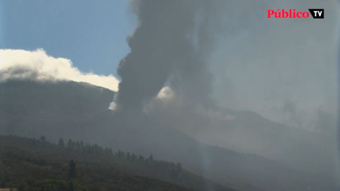 Así es la densa nube que la erupción volcánica ha provocado en el valle de Aridane Así es la densa nube que la erupción volcánica ha provocado en el valle de Aridane