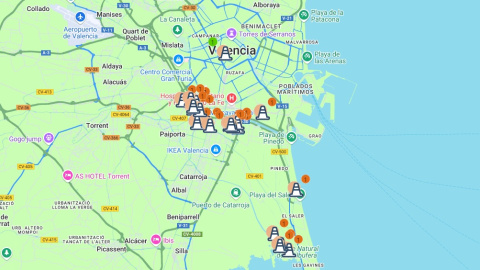 Mapa de incidencias de Iberdrola. Mapa de incidencias de Iberdrola.