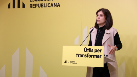 16/01/2023 - La portaveu d'ERC, Marta Vilalta, en la roda de premsa d'aquest dilluns. 16/01/2023 - La portaveu d'ERC, Marta Vilalta, en la roda de premsa d'aquest dilluns.