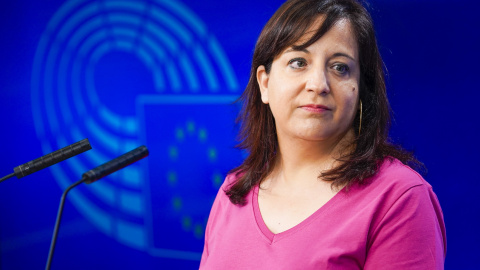 11/02/22-Imagen de Iratxe García Pérez en la sede del Parlamento Europeo. 11/02/22-Imagen de Iratxe García Pérez en la sede del Parlamento Europeo.
