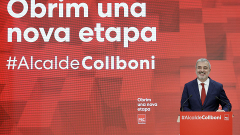 El primer teniente de alcalde del Ayuntamiento de Barcelona, el socialista Jaume Collboni, durante la rueda de prensa que ha ofrecido este lunes 23 de enero de 2023. El primer teniente de alcalde del Ayuntamiento de Barcelona, el socialista Jaume Collboni, durante la rueda de prensa que ha ofrecido este lunes 23 de enero de 2023.