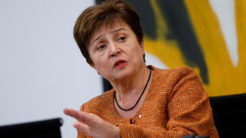 La directora gerente del Fondo Monetario Internacional (FMI), Kristalina Georgieva, en una conferencia el pasado 12 de enero. La directora gerente del Fondo Monetario Internacional (FMI), Kristalina Georgieva, en una conferencia el pasado 12 de enero.