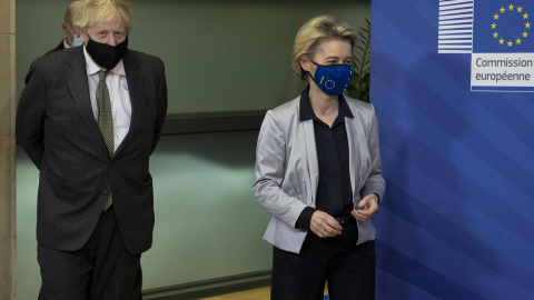 El primer Ministro británico Boris Johnson y la presidenta de la Comisión Europea Ursula von der Leyen. El primer Ministro británico Boris Johnson y la presidenta de la Comisión Europea Ursula von der Leyen.