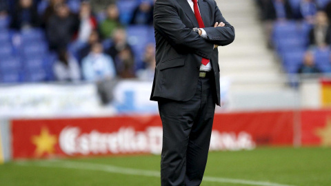 Gregorio Manzano durante un partido cuando era entrenador en la liga española.
