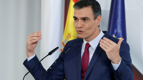 El presidente del Gobierno español, Pedro Sánchez, hace balance del año tras la última reunión del Consejo de Ministros de 2020. El presidente del Gobierno español, Pedro Sánchez, hace balance del año tras la última reunión del Consejo de Ministros de 2020.