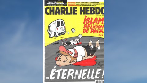 Portada del último número de la revista satírica 'Charlie Hebdo', que dedica su portada a los atentados yihadistas en Las Ramblas de Barcelona. Portada del último número de la revista satírica 'Charlie Hebdo', que dedica su portada a los atentados yihadistas en Las Ramblas de Barcelona.