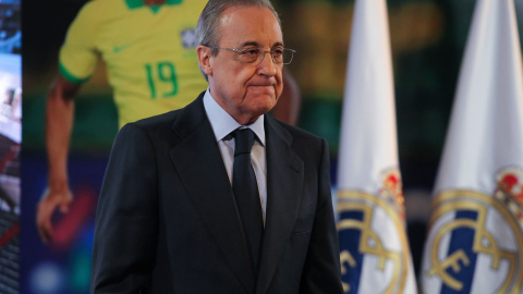 Florentino Pérez, presidente del Real Madrid durante la presentación de Reinier Jesus Carvalho como nuevo jugador del Real Madrid CF en el Santiago Bernabéu el 18 de enero de 2020 en Madrid. Irina R. H. / AFP7 / Europa Press Florentino Pérez, presidente del Real Madrid durante la presentación de Reinier Jesus Carvalho como nuevo jugador del Real Madrid CF en el Santiago Bernabéu el 18 de enero de 2020 en Madrid. Irina R. H. / AFP7 / Europa Press