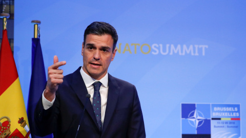El presidente del Gobierno, Pedro Sánchez, en la cumbre de la OTAN en Bruselas.- REUTERS El presidente del Gobierno, Pedro Sánchez, en la cumbre de la OTAN en Bruselas.- REUTERS