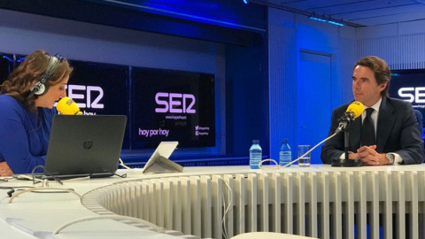 Aznar, durante su entrevista en la Cadena SER. Aznar, durante su entrevista en la Cadena SER.