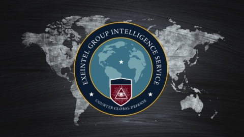 Una de las imágenes corporativas del Group Intelligence Service (EGIS) que se identifica como EXEINTEL. Una de las imágenes corporativas del Group Intelligence Service (EGIS) que se identifica como EXEINTEL.