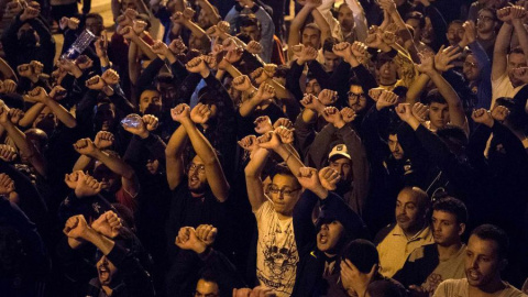 Una protesta del movimiento Hirak por la liberación de su líder, Nasser Zefzafi.- AFP Una protesta del movimiento Hirak por la liberación de su líder, Nasser Zefzafi.- AFP