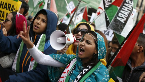 Una manifestación en Madrid por la autodeterminación del Sáhara Occidental.-EFE Una manifestación en Madrid por la autodeterminación del Sáhara Occidental.-EFE