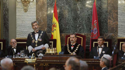 Carlos Lesmes durante su intervención la Apertura del Año Judicial. | EFE Carlos Lesmes durante su intervención la Apertura del Año Judicial. | EFE