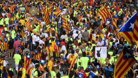 Aspecte d'una part de la manifestació per la Diada / EFE